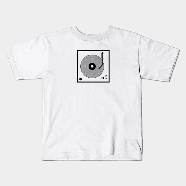 Record Player - Turntable Kids T-Shirt by gegogneto